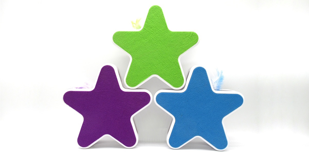 Pentagram Box Cat Toy With Rotating Feather